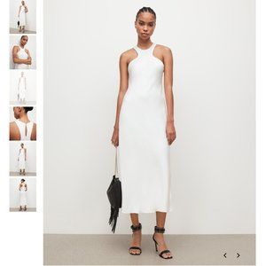 AllSaints White Silk Dress